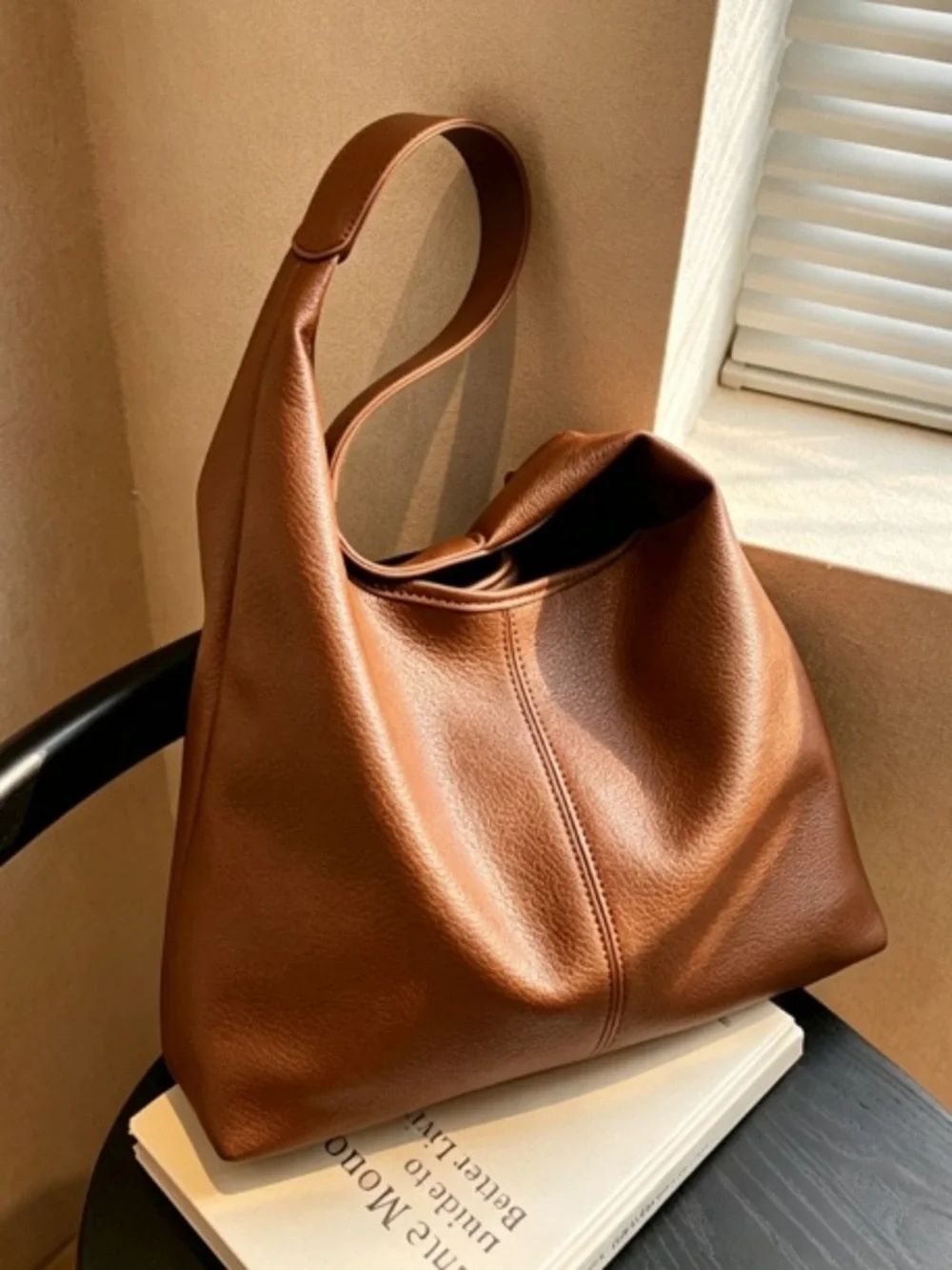 Classic Brown Leather Shoulder Bag
